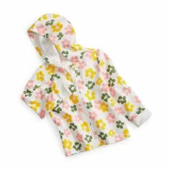 Best Sale ✔️ First Impressions Toddler 👧 Girls Animal Florets Zip-Up Hoodie, Created For Macy's Angel White ❤️