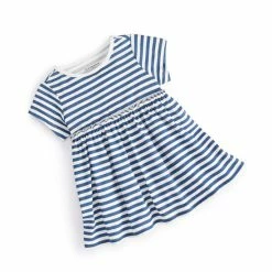 Budget 💯 First Impressions Baby 👧 Girls Sasha Stripe Ruffled Tunic, Created For Macy's Navy Nautical 👏