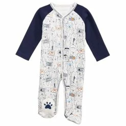 Brand new 😍 First Impressions Baby Boys Bear-Print Cotton Footed Coverall, Created For Macy's Light Grey/navy 🎉