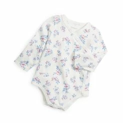 Cheap 🌟 First Impressions Baby 👧 Girls Floral-Print Long-Sleeve Kimono Bodysuit, Created For Macy's Angel White 👏