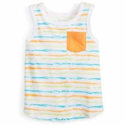 Best Sale ๐ First Impressions Toddler Boys Stripe Faux-Pocket Tank, Created For Macy's Bright White โค๏ธ