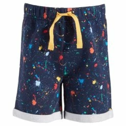 Discount 🧨 First Impressions Toddler Boys Splatter Paint Shorts, Created For Macy's Navy Nautical 😀