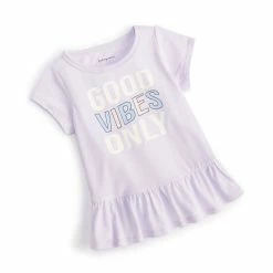 Flash Sale 🛒 First Impressions Toddler 👧 Girls Wavy Vibes Only Peplum Top, Created For Macy's Creamy Lavender 😉