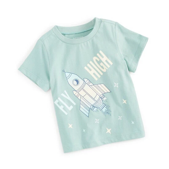 Cheap 🔥 First Impressions Baby Boys Fly High Rocket T-Shirt, Created For Macy's Bitter Sage ✨