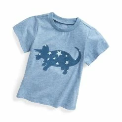Promo ❤️ First Impressions Toddler Boys Starry Triceratops T-Shirt, Created For Macy's Berry Blue Hthr 🤩