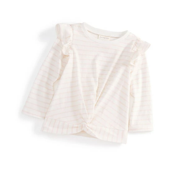 Cheap ❤️ First Impressions Baby 👧 Girls Striped Twisted 👕 Shirt, Created For Macy's Angel White ⌛