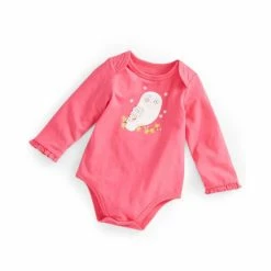 Hot Sale ❤️ First Impressions Baby 👧 Girls Jolly Owl Bodysuit, Created For Macy's Raspberry Pie 👏