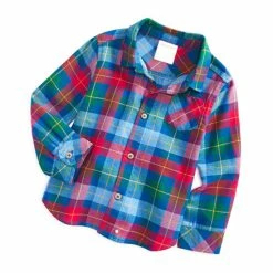 Budget 🥰 First Impressions Baby Boys Dreamer Plaid Flannel 👕 Shirt, Created For Macy's Sea Depth 😀