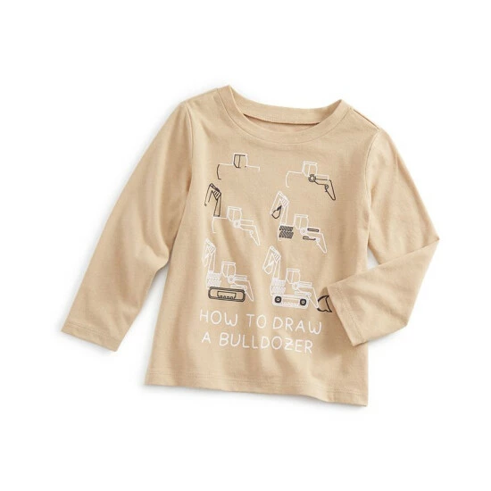 Outlet ๐คฉ First Impressions Baby Boys Draw A Bulldozer Long-Sleeve T-Shirt, Created For Macy's Travertine Tile ๐