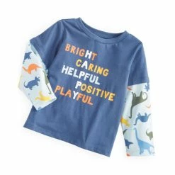 Cheap ๐ First Impressions Baby Boys Long Sleeve Feeling Happy T-Shirt, Created For Macy's Ink Blue โ๏ธ