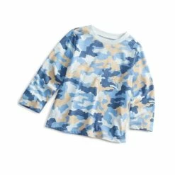 Hot Sale โญ First Impressions Toddler Boys Camo-Print ๐ Shirt, Created For Macy's Blue Innocence ๐