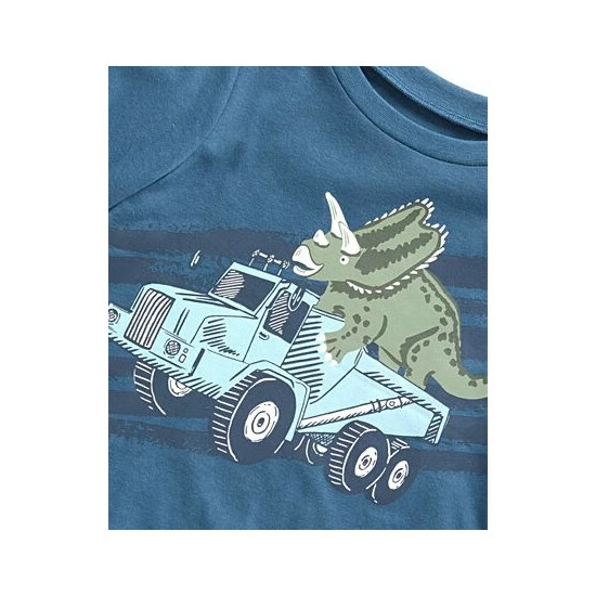 Budget โค๏ธ First Impressions Baby Boys Triceratops Truck Long-Sleeve T-Shirt, Created For Macy's Ink Blue ๐ - Image 3